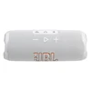 JBL Flip 7 portable Bluetooth speaker in White, top panel with volume and play buttons