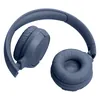 JBL Tune 520BT wireless on-ear headphones in Blue, ear cushion and inner ear cup detail