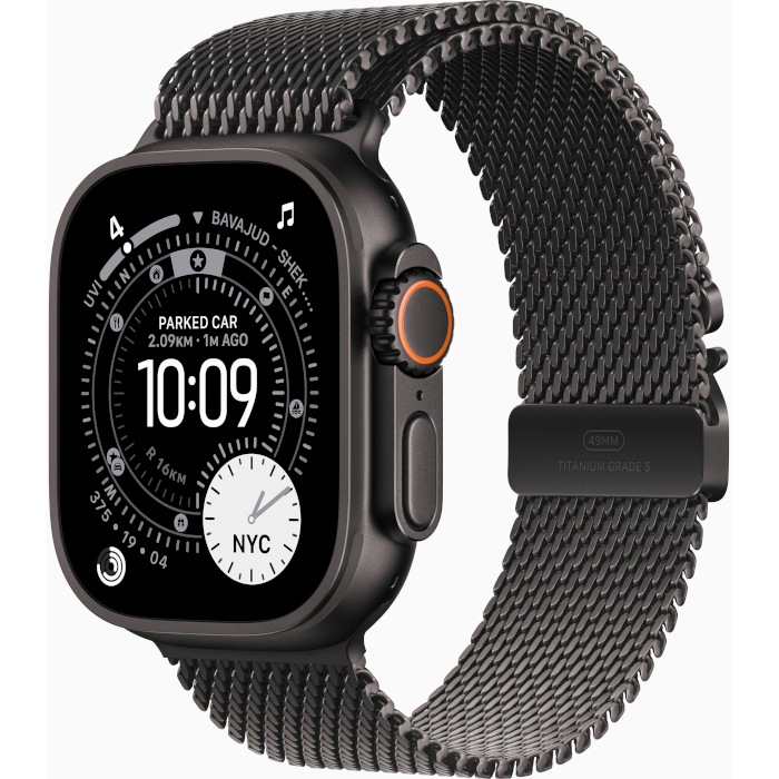Watch Ultra 3 GPS + Cellular 49mm Black Titanium Case with Black Titanium Milanese Loop - Medium