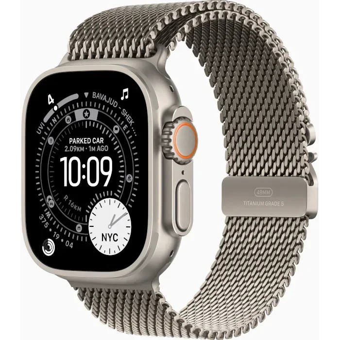 Watch Ultra 3 GPS + Cellular 49mm Natural Titanium Case with Natural Titanium Milanese Loop - Medium