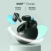 boAt Airdopes 161 ANC true wireless earbuds in Green, earbuds above the case, ASAP Charge 10 minutes for 150 minutes