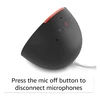 Amazon Echo Pop smart speaker in Black, top view with mic off