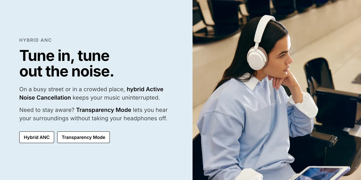 Sennheiser Accentum Wireless hybrid Active Noise Cancellation and Transparency Mode