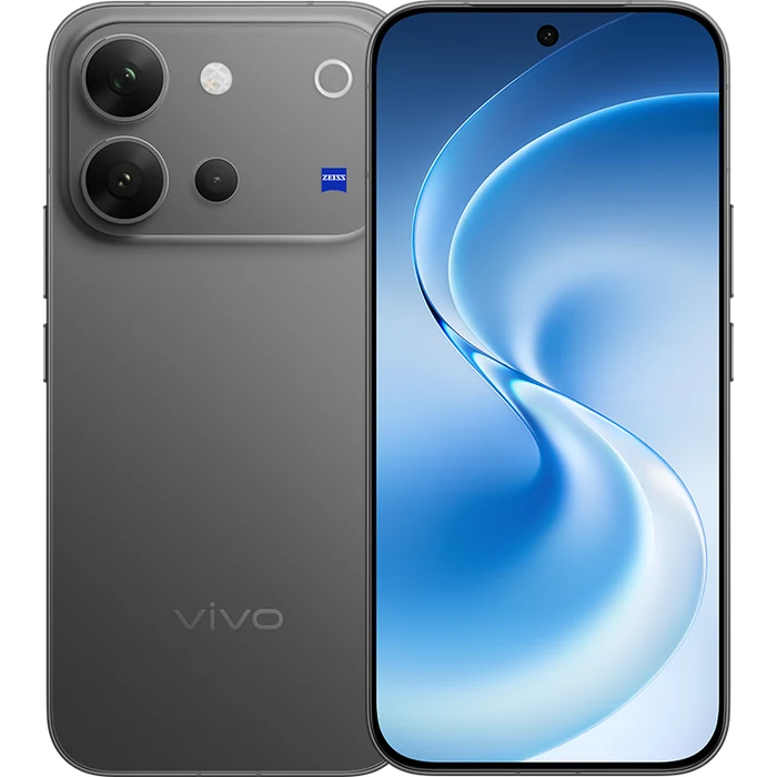 Vivo V80 5G in Stellar Black, back and front views