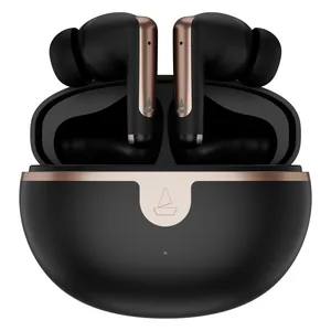 boAt Airdopes 161 ANC Elite true wireless earbuds in Black, earbuds in the open charging case