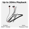 boAt Rockerz 185 Pro wireless neckband earphones in Fiery Black, up to 20 hours of playback, 10 minutes of ASAP Charge for 10 hours