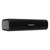 Aiwa SB-X350A portable Bluetooth speaker in Black, angled front view with aluminium end panel