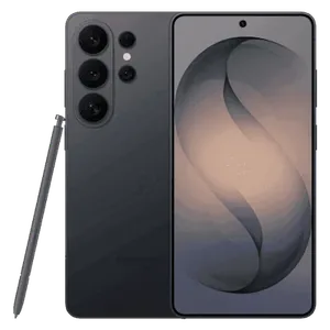 Samsung Galaxy S26 Ultra in Black, front and back views with the S Pen