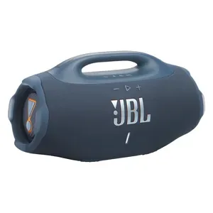 JBL Boombox 4 portable Bluetooth speaker in Blue, angled front view