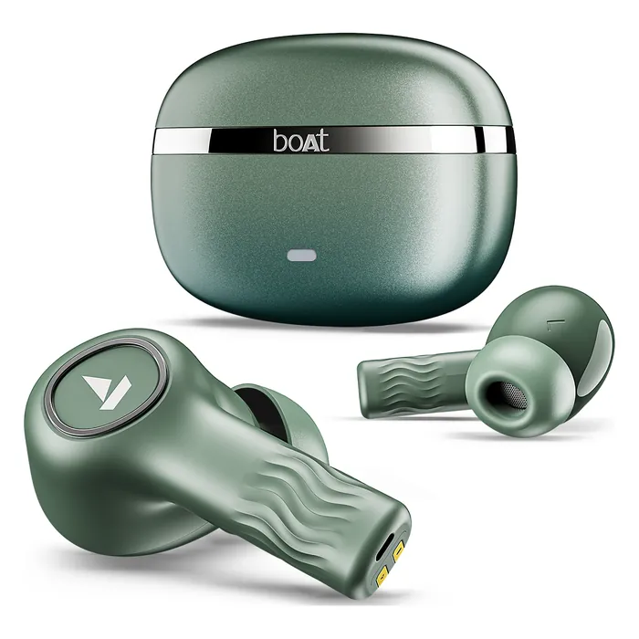 boAt Nirvana Ion ANC true wireless earbuds in Northern Lights, earbuds and charging case