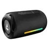 boAt Stone 358 Pro portable Bluetooth speaker in Raging Black, angled view with the RGB light bar on