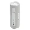 JBL Flip 7 portable Bluetooth speaker in White, back view with PushLock mount and USB-C port