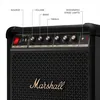 Marshall Bromley 450 portable Bluetooth party speaker in Black and Brass, top panel with labelled source, volume, bass, treble and light controls