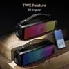 boAt Stone Beam portable Bluetooth speaker in Midnight Black, two speakers paired in TWS mode