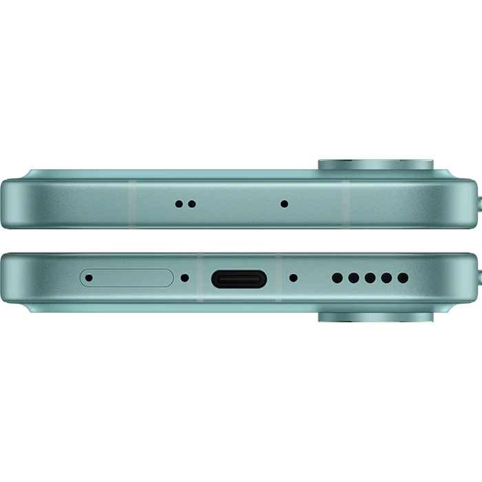 Vivo V80 5G in Horizon Blue, top and bottom edges