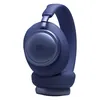 JBL Live 780NC noise cancelling headphones in Blue, folded, side view of an ear cup