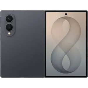 Samsung Galaxy Z Fold 8 in Graphite, back and front views folded