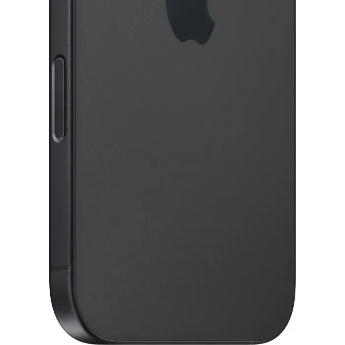 Apple iPhone 16 Plus in Black, close-up of the back and the Camera Control button
