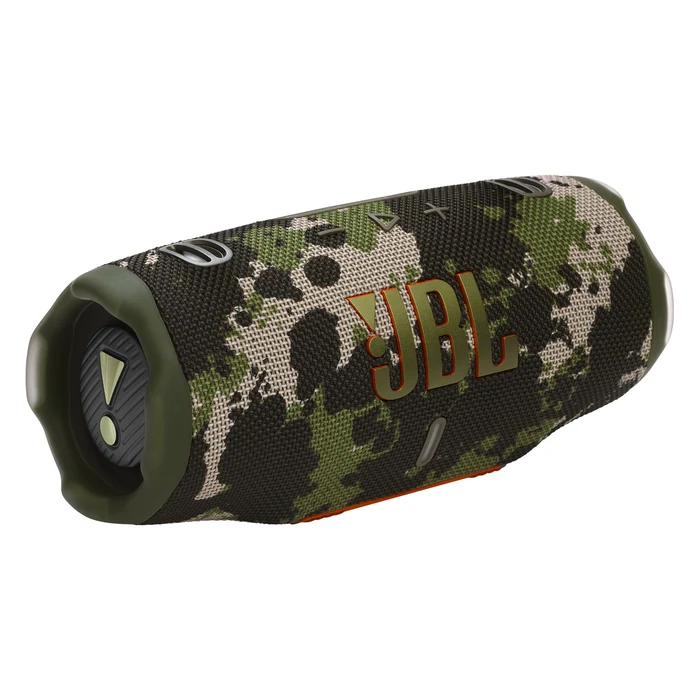 JBL Charge 6 portable Bluetooth speaker in Squad, angled front view