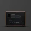 Marshall Woburn III Bluetooth home speaker in Brown, back view with HDMI and RCA inputs
