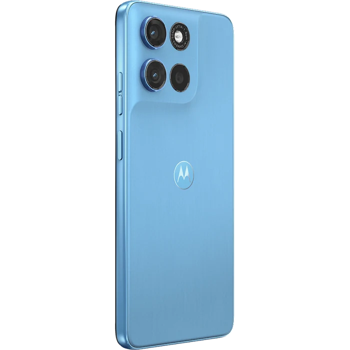 Motorola Moto G Max 5G in Pantone Alaskan Blue, angled back view