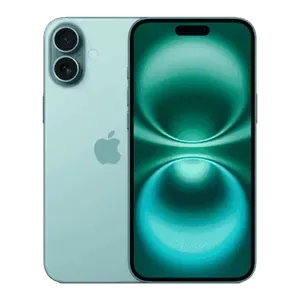 Apple iPhone 16 Plus in Teal, back and front views