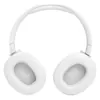 JBL Tune 770NC wireless over-ear noise cancelling headphones in White, inside view of both ear cushions
