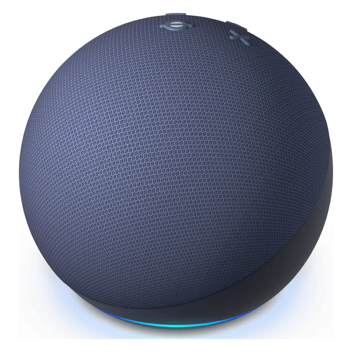 Amazon Echo Dot 5th Gen smart speaker in Blue, angled front view
