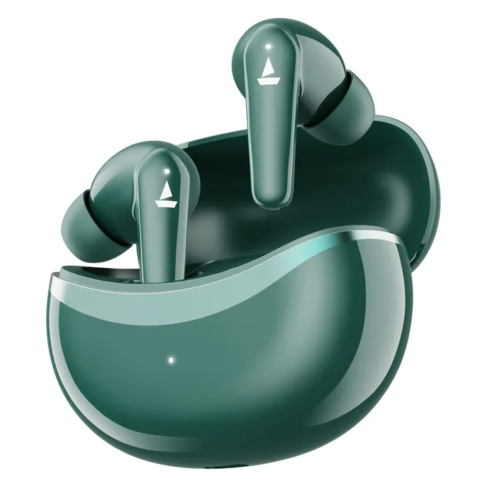 boAt Airdopes 131 Elite ANC true wireless earbuds in Active Teal, earbuds with the open charging case