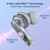 boAt Airdopes 191 ANC true wireless earbuds in Pellucid White, earbud close-up, four microphones with ENx