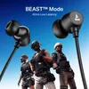 boAt Rockerz 301 ANC wireless neckband earphones with active noise cancellation in Onyx Black, BEAST Mode 40 ms low latency feature card