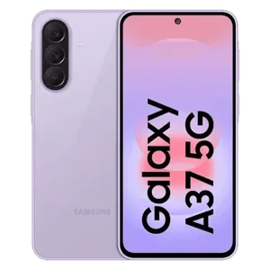 Samsung Galaxy A37 5G in Awesome Lavender, back and front views