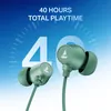 boAt Rockerz 301 ANC wireless neckband earphones with active noise cancellation in Sage Green, 40-hour playtime feature card