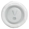 JBL Flip 7 portable Bluetooth speaker in White, end cap view