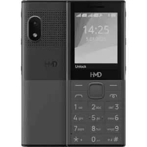 HMD 150 Music in Dark Grey, back with the camera and speaker grille next to the front with the 2.4-inch screen and keypad