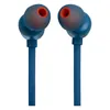 JBL Tune 310C USB-C earphones in Blue, back view with the ear tips