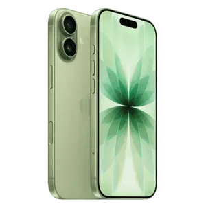 Apple iPhone 17 in Sage, back and front views