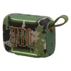 JBL Go 5 portable Bluetooth speaker in Squad, angled view from the carry loop side