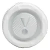 JBL Flip 7 portable Bluetooth speaker in White, end cap view