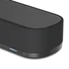 Sennheiser Ambeo Soundbar Plus 7.1.4 Dolby Atmos soundbar in Black, close-up of the fabric cover and Ambeo display