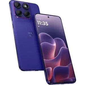Motorola Edge 70 Fusion in Pantone Orient Blue, front and back views
