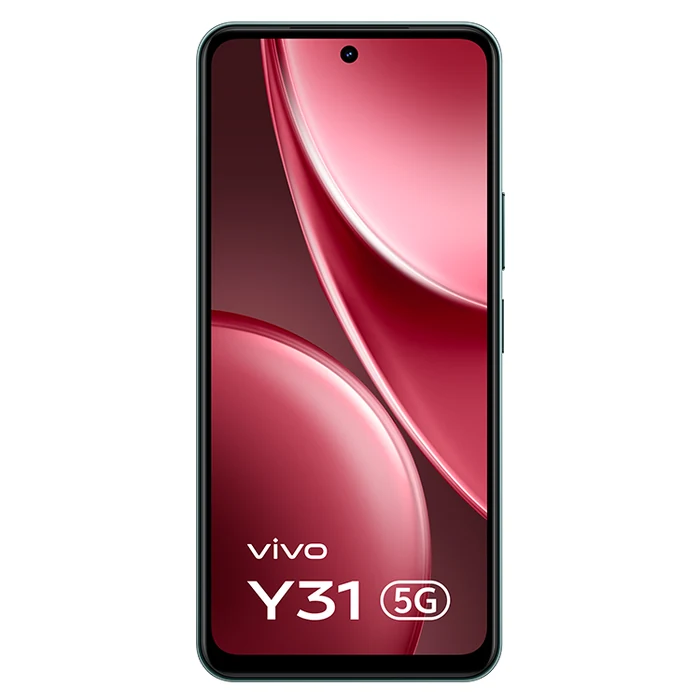 Vivo Y31 5G in Coral Green, front view of the 6.68-inch screen