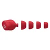 Beats Solo Buds true wireless earbuds in Transparent Red, earbud with the four ear tip sizes