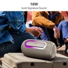 boAt Stone Nyx portable Bluetooth speaker in Desert Beige, lying on its side outdoors