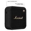 Marshall Willen II portable Bluetooth speaker in Black and Brass, side view with the USB-C charging port and control knob