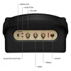 Marshall Kilburn III portable Bluetooth speaker in Black and Brass, top panel with labelled knobs, media jog and M-button