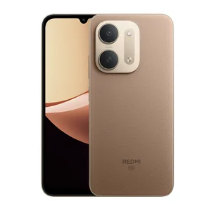 Redmi 17C 5G in Coffee Brew, front and back views