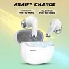 boAt Immortal 101 true wireless gaming earbuds in White Sabre, ASAP Charge: 10 minutes for about 100 minutes of playback