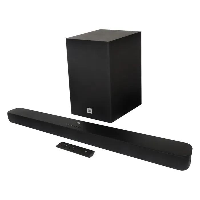 JBL Cinema SB180 2.1 soundbar with wireless subwoofer in Black, soundbar, subwoofer and remote