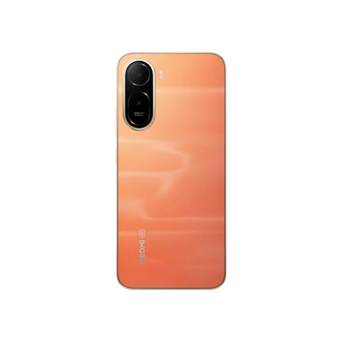 Redmi A7 Pro 5G in Sunset Orange, back view with the dual camera